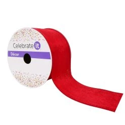 Buy 💯 12 Pack: 2.5" Velvet Wired Ribbon by Celebrate It™ 🔔