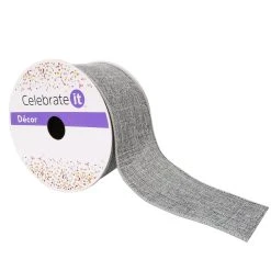 Top 10 🌟 2.5" Gray Faux Linen Wired Ribbon by Celebrate It™ 🌟