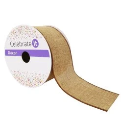 Best reviews of ⭐ 12 Pack: 2.5" Faux Linen Wired Ribbon by Celebrate It™ ⭐