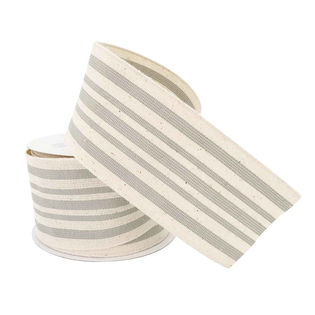 Top 10 π 2.5" Stripe Faux Cotton Wired Ribbon by Celebrate It™ β¨ 4 Top 10 π 2.5" Stripe Faux Cotton Wired Ribbon by Celebrate It™ β¨ - Image 4