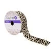 Promo 👏 1.5" Cheetah Faux Linen Wired Ribbon by Celebrate It™ 🧨