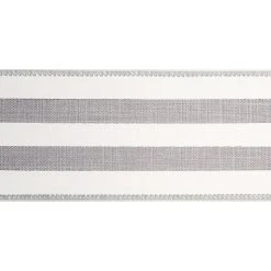 Buy ✔️ 2.5" Faux Linen Wired Thick Striped Ribbon by Celebrate It™ Décor 🥰 -Celebrate It Sales Shop 10659082 3