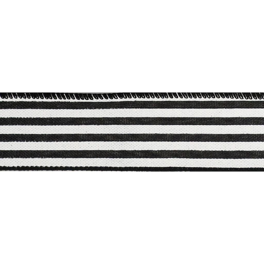 Best deal π 12 Pack: 1.5" Faux Linen Wired Thin Striped Ribbon by Celebrate It™ Décor π 3 Best deal π 12 Pack: 1.5" Faux Linen Wired Thin Striped Ribbon by Celebrate It™ Décor π - Image 3