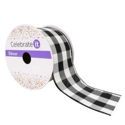Best Sale 🔥 2.5" Buffalo Check Wired Ribbon by Celebrate It™ Décor ⭐
