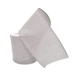 Coupon ⌛ 4" Faux Linen Wired Ribbon by Celebrate It™ Décor ⭐ -Celebrate It Sales Shop 10659091 2
