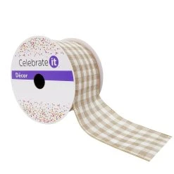 Coupon 😀 2.5" Gingham Wired Ribbon by Celebrate It™ Décor 🤩
