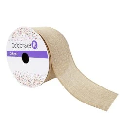 Wholesale 😀 12 Pack: 2.5" Faux Linen Wired Ribbon by Celebrate It™ Décor 😀