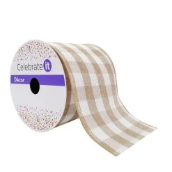 Flash Sale 🔔 4" Buffalo Check Wired Ribbon by Celebrate It™ Décor 🛒