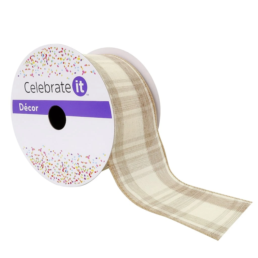 Best deal 🤩 12 Pack: 2.5" Wired Plaid Ribbon by Celebrate It™ Décor ⌛ 1 Best deal 🤩 12 Pack: 2.5" Wired Plaid Ribbon by Celebrate It™ Décor ⌛