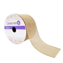 Budget 🧨 2.5" Faux Burlap Wired Textured Ribbon by Celebrate It™ Décor ⌛