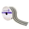 Budget ⌛ 12 Pack: 2.5" Faux Cotton Wired Striped Ribbon by Celebrate It™ Décor 🌟