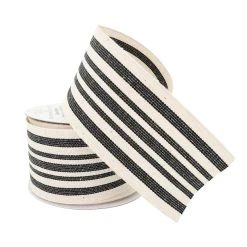 Brand new 🛒 2.5" Faux Cotton Wired Striped Ribbon by Celebrate It™ Décor ❤️ -Celebrate It Sales Shop 10659108 2