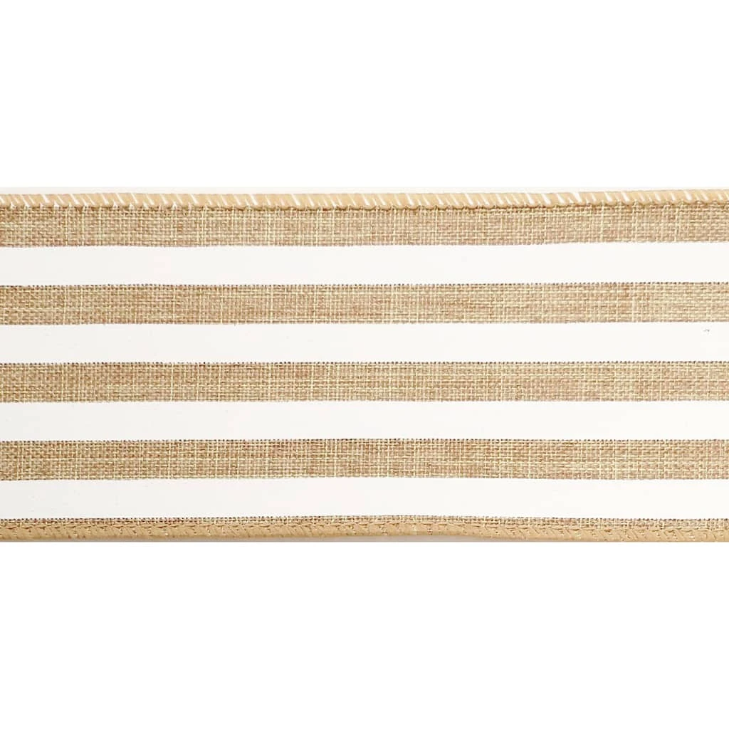 Coupon π 12 Pack: 2.5" Faux Linen Wired Stripe Ribbon by Celebrate It™ π€© 3 Coupon π 12 Pack: 2.5" Faux Linen Wired Stripe Ribbon by Celebrate It™ π€© - Image 3