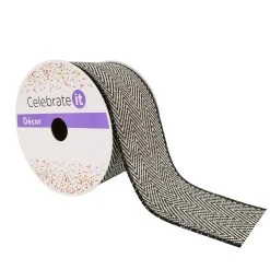 Cheapest ⭐ 2.5" Herringbone Wired Ribbon by Celebrate It™ 🌟