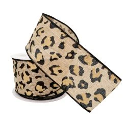 Wholesale 🔥 12 Pack: 2.5" Faux Linen Wired Leopard Ribbon by Celebrate It™ 🥰 7 Wholesale 🔥 12 Pack: 2.5" Faux Linen Wired Leopard Ribbon by Celebrate It™ 🥰 -Celebrate It Sales Shop 10659119 2 1
