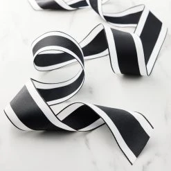 Discount 🎉 2.5" Taffeta Wired Black Center Stripe Ribbon by Celebrate It™ ⌛ -Celebrate It Sales Shop 10659121 20