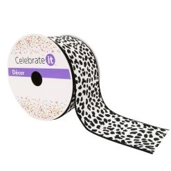 Flash Sale 🌟 12 Pack: 2.5" Faux Cotton Wired Leopard Ribbon by Celebrate It™ 👏