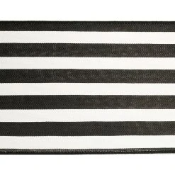 Outlet 🎁 4" Faux Linen Wired Black & White Stripe Ribbon by Celebrate It™ ❤️ -Celebrate It Sales Shop 10659127 3