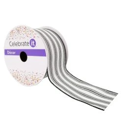 Top 10 🧨 2.5" Faux Linen Wired Stripe Ribbon by Celebrate It™ 🤩