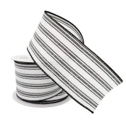 Top 10 🧨 2.5" Faux Linen Wired Stripe Ribbon by Celebrate It™ 🤩 -Celebrate It Sales Shop 10659131 2