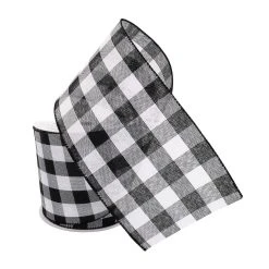 Outlet ✔️ 4" Wired Buffalo Check Ribbon by Celebrate It™ Décor 🧨 -Celebrate It Sales Shop 10659133 2