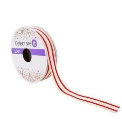 Buy 🤩 5/8" Grosgrain Red Stripe Ribbon by Celebrate It™ ❤️