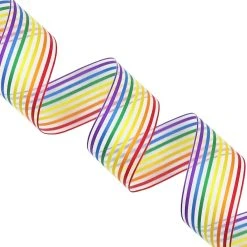 Hot Sale ⌛ 1.5" Sheer Wired Rainbow Striped Ribbon by Celebrate It™ 360°™ 🤩 -Celebrate It Sales Shop 10659266 3