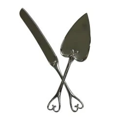 Cheapest 🧨 Silver Heart Wedding Cake Knife Set by Celebrate It™ 🌟 -Celebrate It Sales Shop 10663158 3