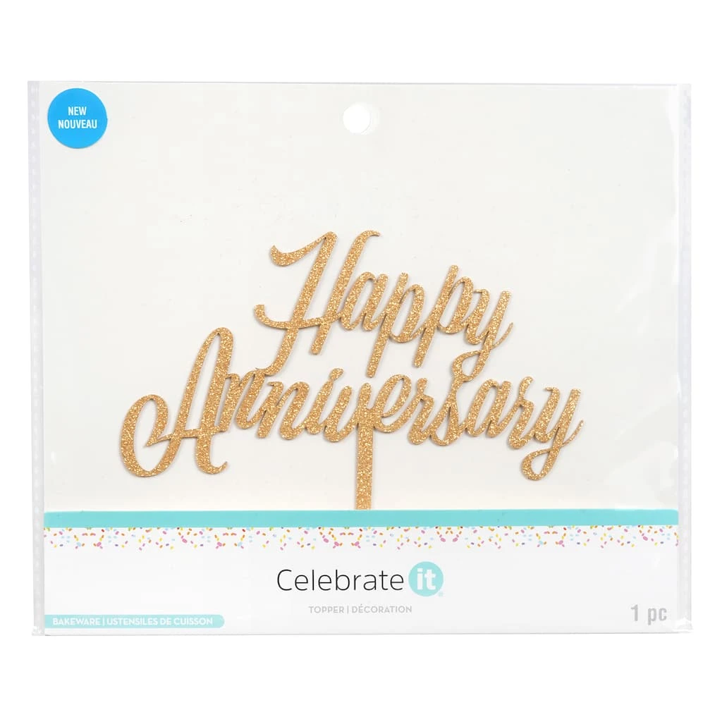 Coupon โ๏ธ Gold Glitter Happy Anniversary Cake Topper by Celebrate It™ ๐ 2 Coupon โ๏ธ Gold Glitter Happy Anniversary Cake Topper by Celebrate It™ ๐ - Image 2