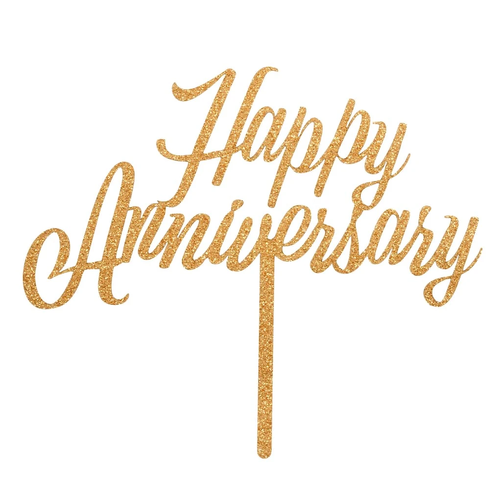 Coupon โ๏ธ Gold Glitter Happy Anniversary Cake Topper by Celebrate It™ ๐ 1 Coupon โ๏ธ Gold Glitter Happy Anniversary Cake Topper by Celebrate It™ ๐