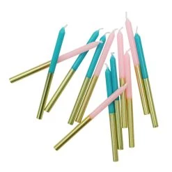 Best deal 🤩 Gold Dipped Pink & Teal 😉 Birthday Candles by Celebrate It™ ❤️