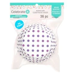 Outlet 🔔 12 Packs: 36 ct. (432 total) Multi Purple Polka Dot Grease Resistant Baking Cups by Celebrate It® ⭐