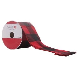 Promo 😍 3.5" Wired Buffalo Check Ribbon by Celebrate It™ Christmas 🥰