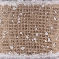Flash Sale 🔥 3.5" Burlap Wire Snow Ribbon by Celebrate It™ ⌛ Christmas ✔️ -Celebrate It Sales Shop 10668781 3