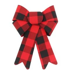 Promo ✔️ 9" Red & Black Check Bow by Celebrate It™ ❄ Christmas 💯