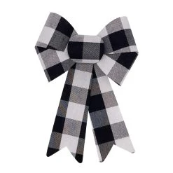 Outlet 😉 9" Black & White Check Bow by Celebrate It™ Christmas 💯