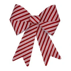 Outlet 👍 18" Red & White Glitter Candy Cane Stripe Bow by Celebrate It™ Christmas 👏