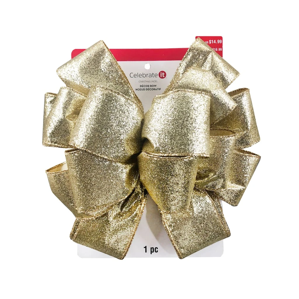 Brand new π 20.5" Gold Glitter Tree Topper Bow by Celebrate It™ Christmas π₯ 1 Brand new π 20.5" Gold Glitter Tree Topper Bow by Celebrate It™ Christmas π₯