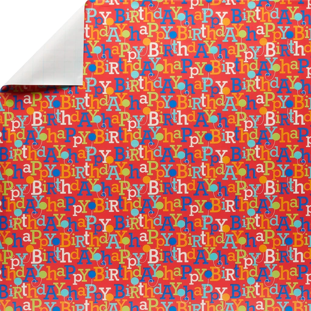 Promo π 12 Pack: Red Happy Birthday Gift Wrap by Celebrate It™ β 1 Promo π 12 Pack: Red Happy Birthday Gift Wrap by Celebrate It™ β