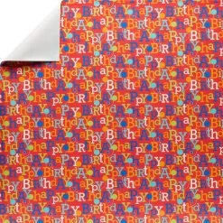 Buy 🔥 Red Happy 🤩 Birthday Gift Wrap by Celebrate It™ ✨