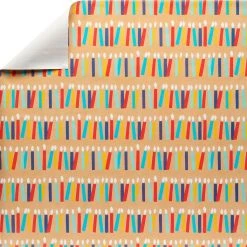 Brand new ⭐ 12 Pack: Kraft Gift Wrap with Candle Print by Celebrate It™ ⭐