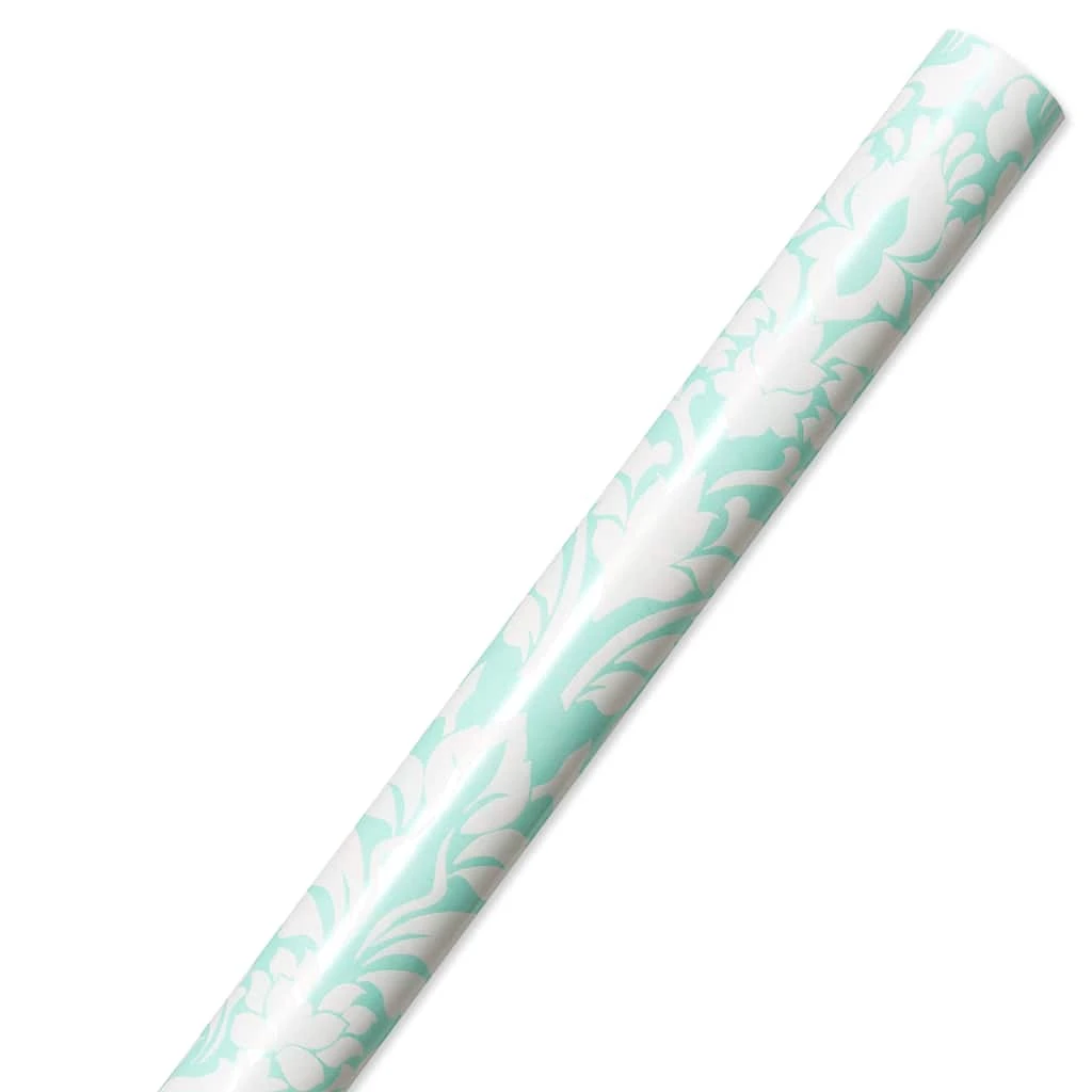 New βοΈ 12 Pack: White & Mint Floral Gift Wrap by Celebrate It™ π 2 New βοΈ 12 Pack: White & Mint Floral Gift Wrap by Celebrate It™ π - Image 2
