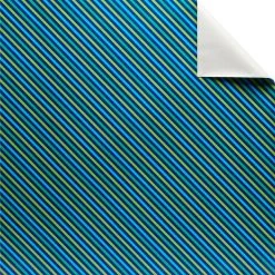 Promo 🤩 12 Pack: Green & Blue Striped Gift Wrap by Celebrate It™ 🎉
