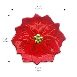Deals ✔️ 8.5" Red Poinsettia Ceramic Appetizer Plate by Celebrate It™ Christmas ❤️ -Celebrate It Sales Shop 10676981 3