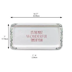 Deals 🎁 14" Most Wonderful Time Ceramic Party Platter by Celebrate It™ Christmas 👍 -Celebrate It Sales Shop 10676995 3