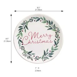 Best Pirce 🎉 8.5" Merry 🌟 Christmas Ceramic Plate by Celebrate It™ ❤️ -Celebrate It Sales Shop 10676996 3