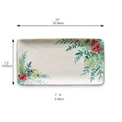 Cheap 🛒 14" Leaf & Berry Ceramic Party Platter by Celebrate It™ Christmas 👏 -Celebrate It Sales Shop 10676998 3