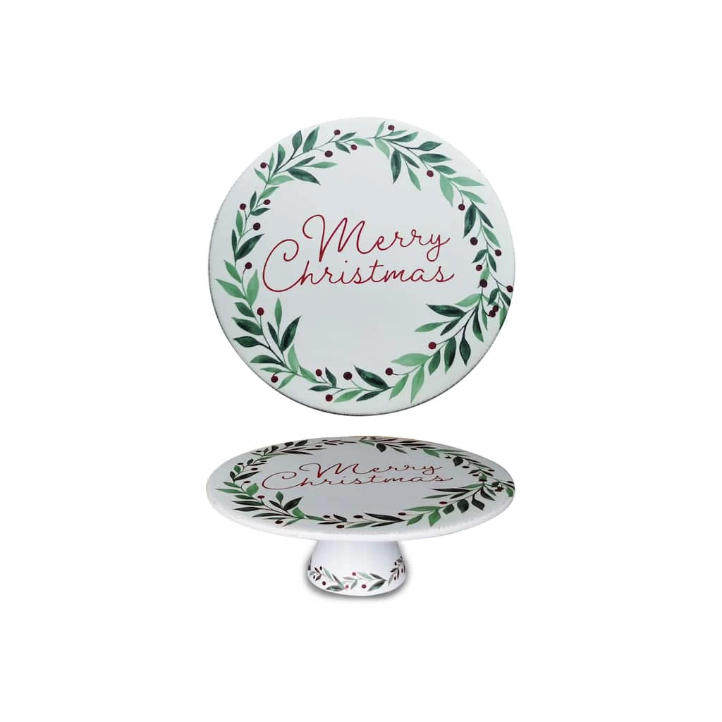 New β€οΈ 10.5" Merry π Christmas Ceramic Cake Stand by Celebrate It™ Christmas β 1 New β€οΈ 10.5" Merry π Christmas Ceramic Cake Stand by Celebrate It™ Christmas β