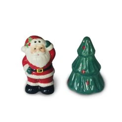 New 🔔 3" Santa & Tree Ceramic Salt & Pepper Shaker Set by Celebrate It™ Christmas ⌛