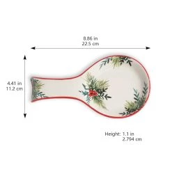 Flash Sale ✔️ 8.8" Berry & Pine Ceramic Spoon Rest by Ashland® by Celebrate It 💯 -Celebrate It Sales Shop 10677002 3